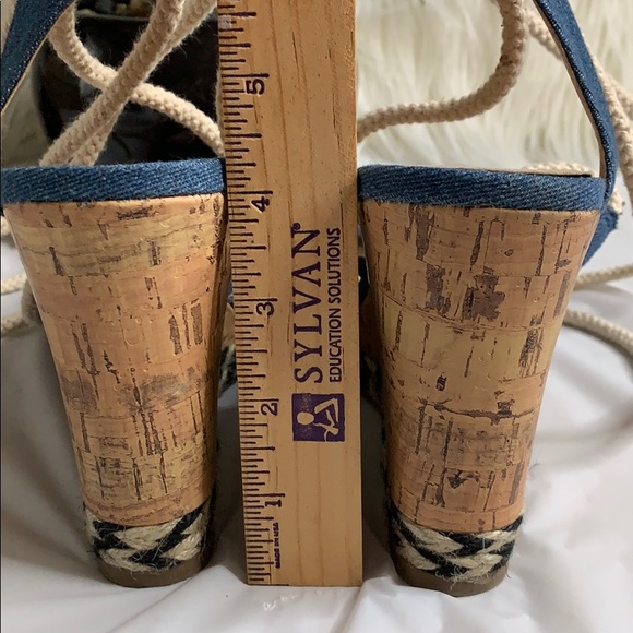 ““MIX No. 6 Denim, lace-up Wedge sandal” - Picture 4 of 5